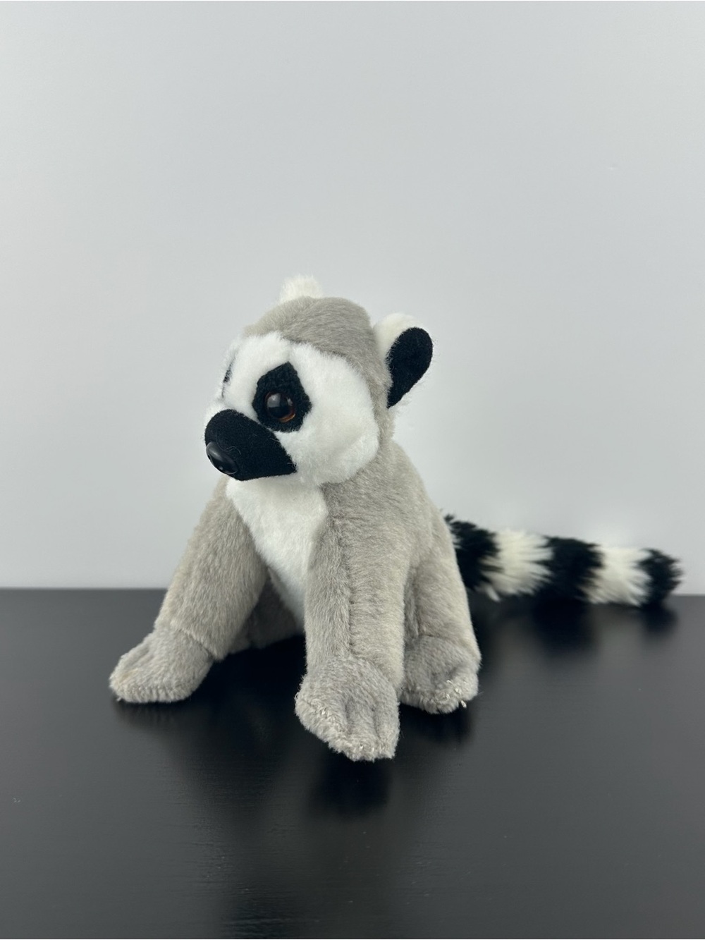 Wild Republic K&M Ring-Tailed Lemur 5” Gray White Black Plush Stuffed Animal